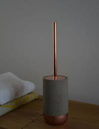 Wc Burste Mit Kupferrand Beton Moderne Grau Rose Gold Toilettenburste Wc Burste Wc Burstenhalter Kloburste