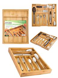 bamboo expandable drawer organizer