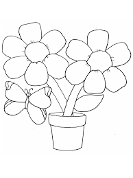 Flowers Coloring Pages Free Large Images Butterfly Coloring Page Easy Coloring Pages Spring Coloring Pages