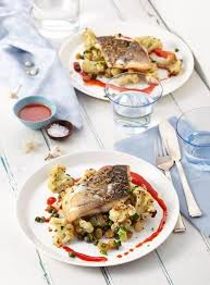 Wolfsbarsch Lumina Auf Rostblumenkohl Rezept Wolfsbarsch Lebensmittel Essen Essen