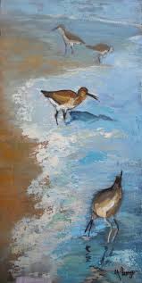 Beautiful Bird Paintings On Canvas Beach Bird Painting Coastal Canvas Wall Decobirds In Surf Etsy Birds Painting Beautiful Paintings Textured Artwork