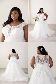 Lace Cap Sleeve Illusion Back Plus Size Tulle Ball Gown In 2020 Tulle Ball Gown Plus Size Wedding Gowns Ball Gowns