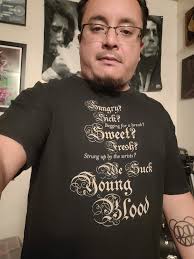 My Talas muscle shirt from back in the day. Somehow this thing survived  umpteen concerts, parties, fights, and several moves. I recently had it  framed and just hung it up in my