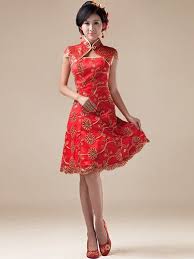 Short Qipao Cheongsam Chinese Wedding Bridesmaid Evening Dress Chinese Style Dress Traditional Outfits Traditional Dresses