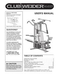 Weider Club 16 6st User S Manual Manualzz Com