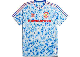 The manchester city fan shop. Adidas Manchester United Human Race Jersey White Bold Blue Fw20
