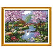 The shop quickly digitized it, promptly emailed it to me and lowered the price to that of a digital download. Anself Diy Handmade Needlework Counted Cross Stitch Set Embroidery Kit 14ct Beautiful Scenery Of Park Pattern Cross Stitching 57 45cm Home Decoration Walmart Com Walmart Com