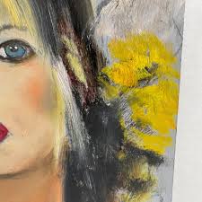 1960s Marc Olivier Gregoire French Portrait Oil Painting of a Woman