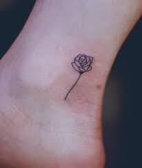 The fact that rose designs can be incorporated with other elements makes the artwork to be quite versatile. Outline Rose Tattoo On Ankle Ankle Tattoo Neck Tattoo Tiny Rose Tattoos