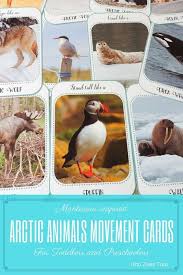Montessori Inspired Arctic Animals Movement Cards For Toddlers And Preschoolers A Fun Gross Motor Activity To Kee Arctic Animals Animal Movement Artic Animals