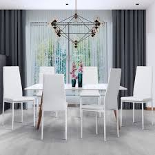 Vous allez adorer recevoir votre famille et vos amis grâce à notre sélection de sièges en bois. Chaises Blanches Design Pour Salle A Manger Lot De 6 Romane Id Market
