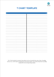 Blank T Chart Template Templates At Allbusinesstemplates