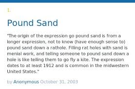Urban Dictionary Pound Sand Sand Urban Dictionary Expressions