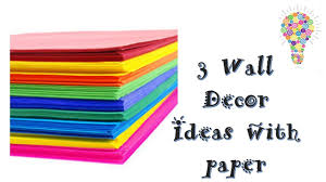 To expand your ideas, follow this easy diy tutorial for your lovely home. 3 Wall Decor Ideas With Paper Home Decor Ideas Paper Crafts Budget Decor Ideas At Home Diy Youtube