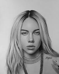 Black And White Billie Eilish Logo Billie Eilish Portrait In 2020 Portrait Celebrity Drawings Billie Eilish