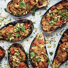 6 Ingredient Vegan Stuffed Eggplant From The Deliciously Ella Cookbook Vegan Recipes Easy Whole Food Recipes Recipes