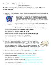 He banged the radio off, for valuable services rendered on the march, he had imagined that he was a good policeman. Classwork Natural Selection Worksheet Darwin U2019s Natural Selection Worksheet Name Wykira Gilbert Read The Following Situations Below And Identify Course Hero