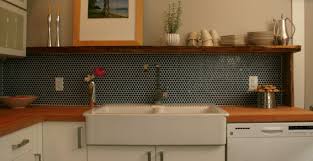 Moddotz Navy Blue Penny Round Mosaic Porcelain Tile Kitchen Backsplash Installation Trendy Kitchen Backsplash Kitchen Tiles Kitchen Tiles Design