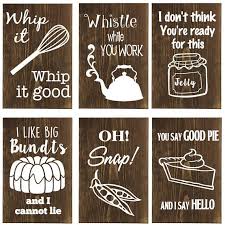 Mix And Match Set Of 6 Funny Wood Kitchen Signs These Humorous Wooden Kitchen Signs Feature Popular Phrases Wooden Kitchen Signs Kitchen Humor Kitchen Signs