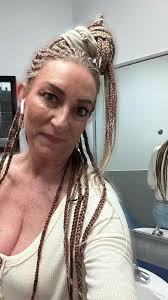 Older White Lady Jill Braiding Hair