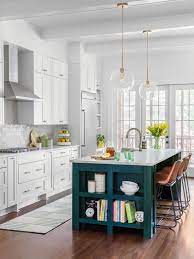Tour A Newly Renovated 1920s Era Home In Atlanta Hgtv Teal Kitchen Decor Teal Kitchen Green Kitchen Island