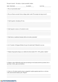 Rani srednji vijek, feudalizam online worksheet for 6. 2 Pisana Provjera Znanja 6 Razred Hrvatska U Vrijeme Trpimirovica Worksheet