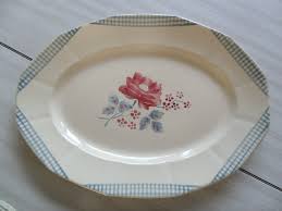 Digoin Sarreguemines Josiane Roses Et Quadrillage Bleu Vaisselle Ancienne Porcelaine Vintage Vaisselle
