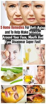 5 Home Remedies For Anti Aging And To Help Make Wrinkles Around Your Face Mouth And Eyes Disappear Super Fast Anti Aging Skin Products Skin Care Wrinkles Aging Skin Care