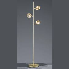 Led Stehleuchte In Messing Matt Mit 3 Spots Und Einer Von 150 Cm Hohe Led Stehleuchte Led Lampen Und Leuchten