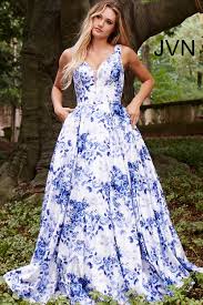 The purple dress is absolutely gorgeous. Jvn60561 Dress White Blue Print A Line Pleated Dress