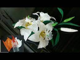 143 Bunga Lily Dari Plastik Kresek Lily Flower With Plastic Bag Youtube Lily Flower Plastic Crafts Paper Quilling Tutorial