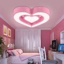 Lovely Acrylic Heart Led Flushmount Modern Design Girls Bedroom Led Ceiling Light In Pink Takeluckhome Com