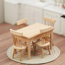 Generally, when a table and a chair are harmonious the distance between the seat and the tabletop is between 8 to 14 inches. Unfinished Wood Pine Set Of Chairs Craft And Dollhouse Miniature Furniture Mobel Gamersjo Com