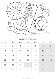 Calendario Luglio 2019 Da Stampare Svizzera