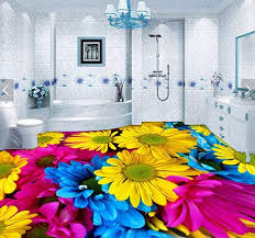 Online Buy Wholesale 3d Flower Floor Tiles From China 3d Flower Floor Tiles Wholesalers Floor Murals Floor Wallpaper Epoxy Floor
