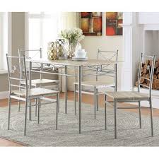We specialize in custom made dinettes, dining sets, breakfast nooks, buffets & hutches, pub sets & gathering tables, stool, casters chairs, parson chairs, islands, bars, games tables and many more. Wildon Home 5 Piece Dining Set Wayfair Ca This Dinette Set Has An Easy Going Casual Contem Cheap Dining Room Sets Dining Room Sets Cross Back Dining Chairs