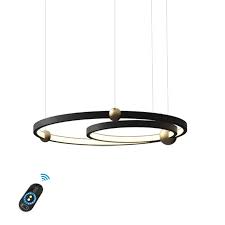 Led Circle Pendant Light Fixture Black 2 Rings Mdd172 In 2020 Circular Pendant Light Pendant Light Pendant Lights Chandeliers