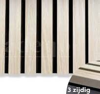 Adeqo Akupanel - Akoestische panelen - Wit Eiken 300 x 60 cm - 3 zijdig