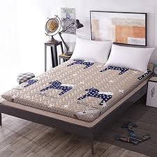 Dulplay Cotton Mattress Pads Simple Solid Color Non Slip Thicken Mattress Topper Foldable Tatami Washable Bed Mattress C 90x200cm 35x79inch