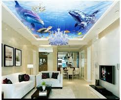 Papel Pintado 3d Papel Pintado Techo De Acuario Marino De Delfines Y Tortugas Marinas Techo Cenit Jpg 697 577 Tecto