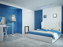 Blue makes for a great accent color in the bedroom, as it provides a lot of versatility, is very calming and relaxing, and has actually been shown to lower blood pressure and heart rate. Blue Bedroom Wall Color Paint Ideas Blue White Bedroom Color Scheme With Wooden Flooring Grey Rug Floor Lamp Double Comfy Bed With Blue Duvet Covers Blue White Wall Modern Bedroom Design Ideas Interior Ø§Ù„Ø±Ø§Ù‚ÙŠØ©