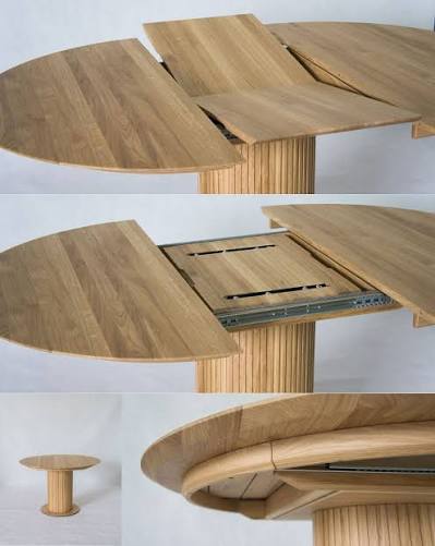 Extendable dining table fully opened for a Mauritian family gathering