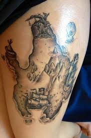 Pin By Ashley Reid On Tattoo Ideas Peter Pan Tattoo Neverland Tattoo Map Tattoos