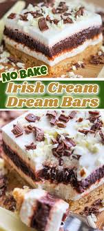 Irish Cream Dream Bars Sweet Recipes Desserts Sweet Desserts Cookie Recipes