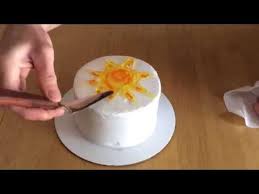 Its a beautiful birthday cake made from whipped fresh cream and beautiful artist design a cake. Cake Decorating With Piping Gel Summer Sun Youtube
