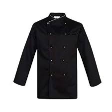 Amazon Com Black Long Sleeve Chef Coats With Removable Stud Buttons Piping Catering Uniforms Clothing Black Long Sleeve Chef Coat Coat