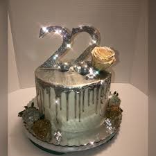 Creative Decorative Birthday Cake Designs For Adults Sparkle And Shine Silver Drip Cake Friends Birthday Cake Creative Birthday Cakes 21st Birthday Cakes