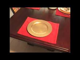 If you will be offering soup or salad, place the bowl for this over the dinner plate and center it as well. How To Place Charger Plates For Table Settings Youtube