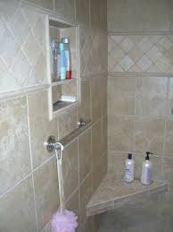 Recessed Niche With Grab Bar Shower Seat Bathroom Shelf Decor Shower Shelves Bathroom Decor