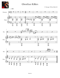 Download Ghostface Killers Sheet Music For Piano Drum Group Mixed Duet Musescore Com